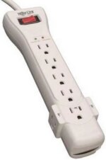 Eaton Tripp Lite Series Protect It! 7-Outlet Surge Protector, 7 ft. Cord with Right-Angle Plug, 2160 Joules, Diagnostic LEDs, Light Gray Housing - 7 x - Pappy Mall