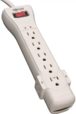 Eaton Tripp Lite Series Protect It! 7-Outlet Surge Protector, 7 ft. Cord with Right-Angle Plug, 2160 Joules, Diagnostic LEDs, Light Gray Housing - 7 x - Pappy Mall