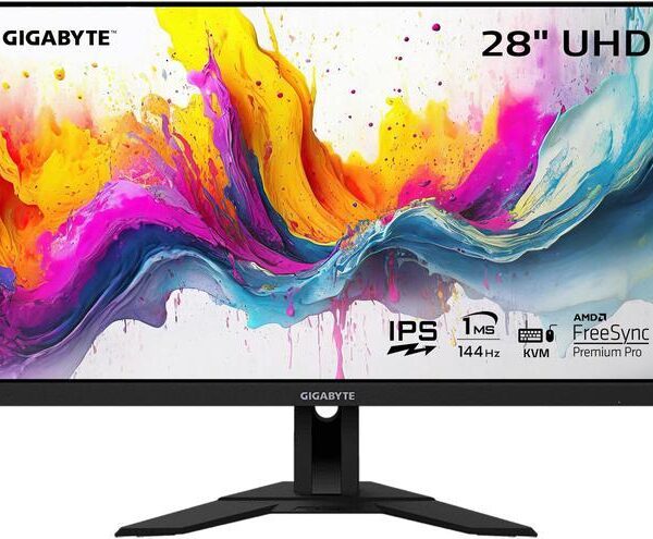 GIGABYTE - M28U - 28" IPS Gaming Monitor - UHD 3840x2160 - 144Hz - 1ms GTG - AMD FreeSync Premium Pro - Type C KVM - HDMI, DP, Type C - Height - Pappy Mall