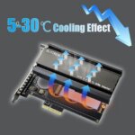 GLOTRENDS PA18 M.2 NVMe to PCIe 5.0 X4 Adapter for M.2 NVMe SSD, Extra Large Aluminum Heatsink, Regular and Low-Profile Bracket (Black) - Pappy Mall