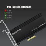 GLOTRENDS PA18 M.2 NVMe to PCIe 5.0 X4 Adapter for M.2 NVMe SSD, Extra Large Aluminum Heatsink, Regular and Low-Profile Bracket (Black) - Pappy Mall