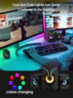 High Performan Computer Speaker, Mini PC Speakers with Subwoofer, 2.1 Desktop Speaker with RGB Lights, USB Powered, Stereo Sound, Gaming Speaker with - Pappy Mall