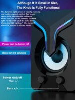 High Performan Computer Speaker, Mini PC Speakers with Subwoofer, 2.1 Desktop Speaker with RGB Lights, USB Powered, Stereo Sound, Gaming Speaker with - Pappy Mall