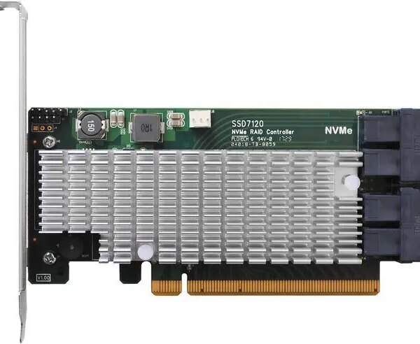 HighPoint SSD7120 PCI-Express 3.0 x16 U.2 Ultra-High Performance, Flexible NVMe U.2 RAID Controller - Pappy Mall
