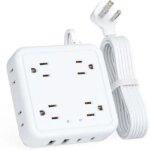 HOPOW Flat Plug Power Strip with 15W USB C Port, 5 Ft Ultra Thin Extension Cord with 8 Outlets & 4 USBs, 1440 Joules Surge Protector, Power Delivery High-Speed Charging...