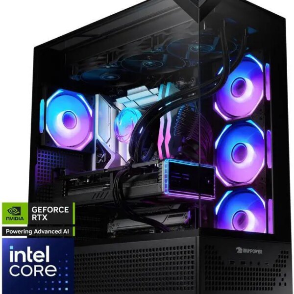 iBUYPOWER Element 9 Pro Black Gaming PC Desktop - Intel Core Ultra 7 265KF - NVIDIA GeForce RTX 5070Ti 16GB - 32GB DDR5 RGB - 2TB NVMe SSD - Pappy Mall