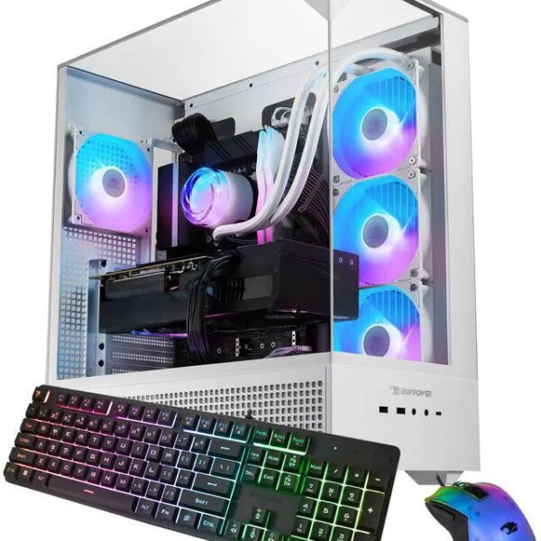 iBUYPOWER Element 9 White Gaming PC Desktop - AMD Ryzen 7 7800X3D - NVIDIA GeForce RTX 5070Ti 16GB - 32GB DDR5 RGB - 1TB NVMe SSD - EWA7N57T01 - Pappy Mall
