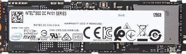 Intel DC P4101 SSDPEKKA128G801 M.2 2280 128GB PCIe NVMe 3.1 x4 64-Layer 3D TLC NAND Enterprise Solid State Drive - Pappy Mall