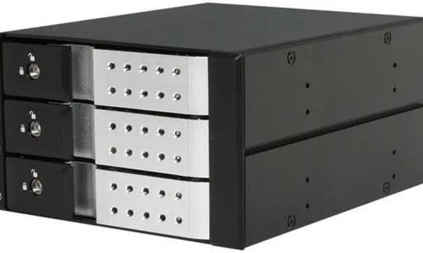 iStarUSA BPN-DE230SS-SILVER 2x5.25" to 3x3.5" SAS/SATA 6.0 Gb/s Trayless Hot-Swap Cage - OEM - Pappy Mall