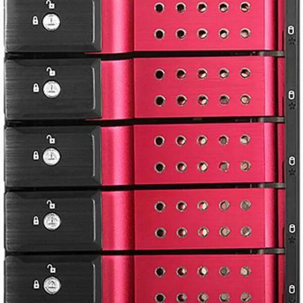 iStarUSA BPN-DE350HD-RED Trayless 3 x 5.25" to 5 x 3.5" 12Gb/s HDD Hot-swap Rack - Pappy Mall