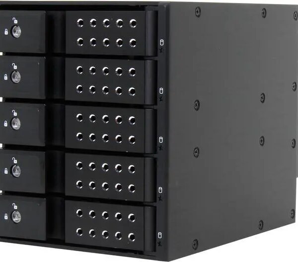 iStarUSA BPN-DE350SS-BLACK 3x5.25" to 5x3.5" SAS/SATA 6.0 Gb/s Trayless Hot-Swap Cage - Pappy Mall