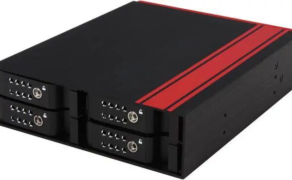 iStarUSA BPU-124DE-SS 1 x 5.25" to 4 x 2.5" SATA/SAS 6.0Gb/s Hot-Swap Backplane RAID Cage - Pappy Mall