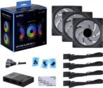 LIAN LI UNI FAN SL INFINITY 120 RGB BLACK 3 PCS PACK -UF-SLIN120-3B ( L Connect 3.0 Controller included) - Pappy Mall