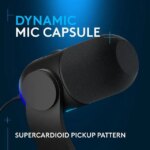 Logitech G Yeti GX Dynamic RGB Gaming Microphone with LIGHTSYNC, USB Mic for Streaming, Supercardioid, USB Plug and Play for PC/Mac - Black - Pappy Mall