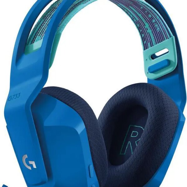 Logitech G733 LIGHTSPEED Wireless Gaming Headset with suspension headband, LIGHTSYNC RGB, Blue VO!CE mic technology and PRO-G audio drivers - Blue - Pappy Mall