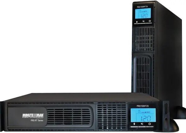 Minuteman PRO1500RT2U PRO-RT 1500VA Tower/Rack/Wall Mountable UPS - 2U Tower/Rack/Wall Mountable - 4 Minute Stand-by - 120 V AC Input - 120 V AC - Pappy Mall