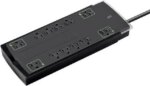 Monoprice 12 Outlet Slim Surge Protector Power Strip - 10 Feet - Black | Heavy Duty Cord | UL Rated, 4,230 Joules With Grounded And Protected Light - Pappy Mall
