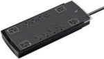 Monoprice 12 Outlet Slim Surge Protector Power Strip - 10 Feet - Black | Heavy Duty Cord | UL Rated, 4,230 Joules With Grounded And Protected Light - Pappy Mall