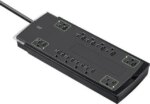 Monoprice 12 Outlet Slim Surge Protector Power Strip - 10 Feet - Black | Heavy Duty Cord | UL Rated, 4,230 Joules With Grounded And Protected Light - Pappy Mall