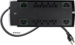 Monoprice 12 Outlet Slim Surge Protector Power Strip - 10 Feet - Black | Heavy Duty Cord | UL Rated, 4,230 Joules With Grounded And Protected Light - Pappy Mall