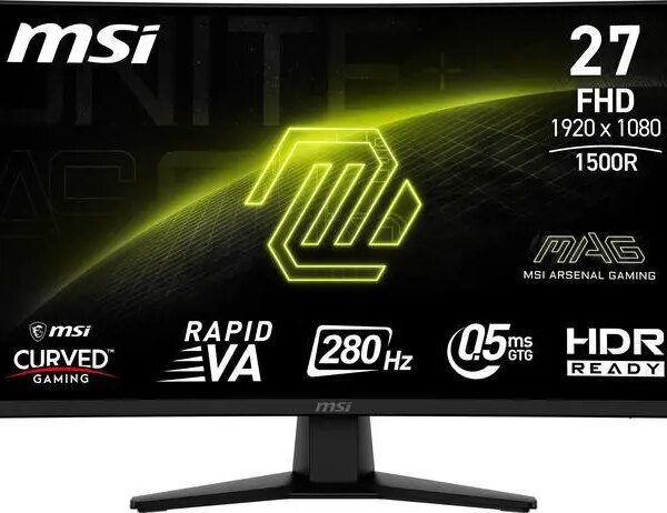 MSI 27" 280 Hz Rapid VA FHD Gaming Monitor 0.5ms (GTG) Adaptive Sync 1920 x 1080 Curved MAG 274CXF - Pappy Mall