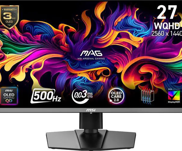 MSI 27" 500 Hz QD-OLED 2560 x 1440(QHD) Gaming Monitor 0.03 ms FreeSync (AMD Adaptive Sync) Flat Panel MAG 272QP MAG 272QP QD-OLED X50 - Pappy Mall