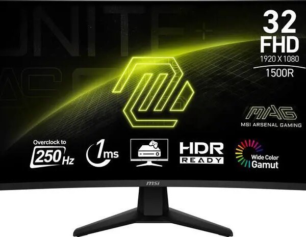 MSI 32" 250Hz (OC) VA FHD Gaming Monitor 81% Adobe RGB / 78% DCI-P3 /101% sRGB MAG 32C6X - Pappy Mall