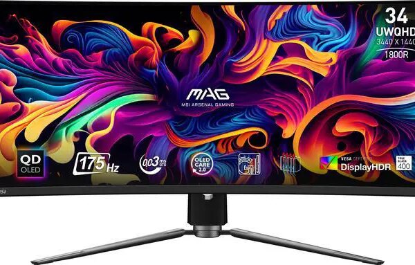 MSI 34" 175 Hz QD-OLED UWQHD Curved Gaming Monitor 3440 x 1440 (2K) MAG 341CQP QD-OLED - Pappy Mall