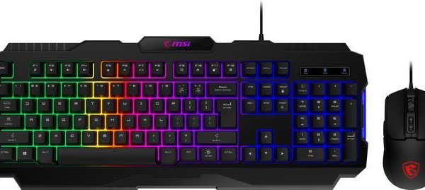 MSI Forge GK100 Combo – Gaming RGB Keyboard & Mouse Set, 19-Key Anti-Ghosting, 6400 DPI Optical Sensor, 6-Mode RGB, up to 6,400 DPI, Black - Pappy Mall