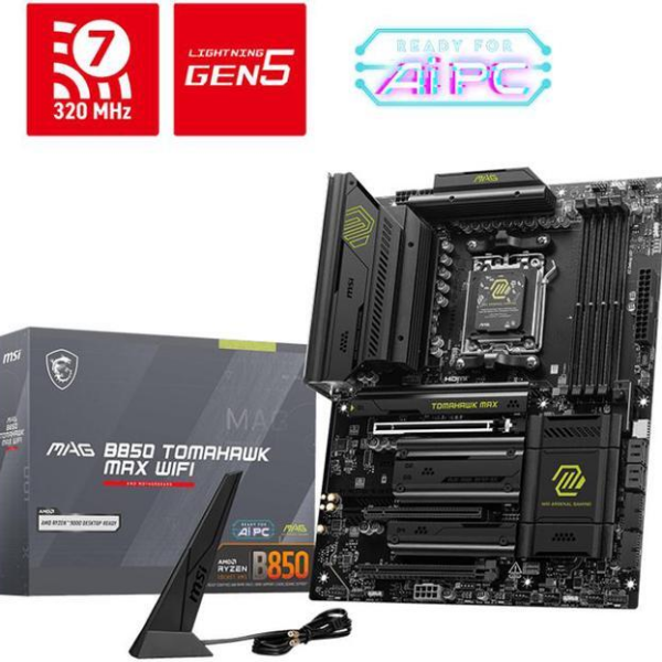 MSI MAG B850 TOMAHAWK MAX WIFI AM5 AMD B850 SATA 6Gb/s 5G Network Wi-Fi7 DDR5 Motherboard - Pappy Mall
