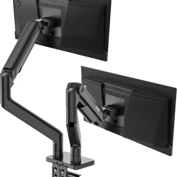 MSI MAG MT201D - Premium Heavy Duty Dual Monitor Stand Arms, 17-45" Support, VESA Compatible, Adjustable Spring Assisted Mount, 44 lbs per Screen - Pappy Mall