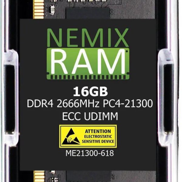 NEMIX RAM 16GB (1X16GB) DDR4 2666MHZ PC4-21300 1Rx8 1.2V 288-PIN ECC Unbuffered UDIMM Memory Compatible with ASUS LOCKERSTOR AS-16GECD4-U NAS Memory - Pappy Mall