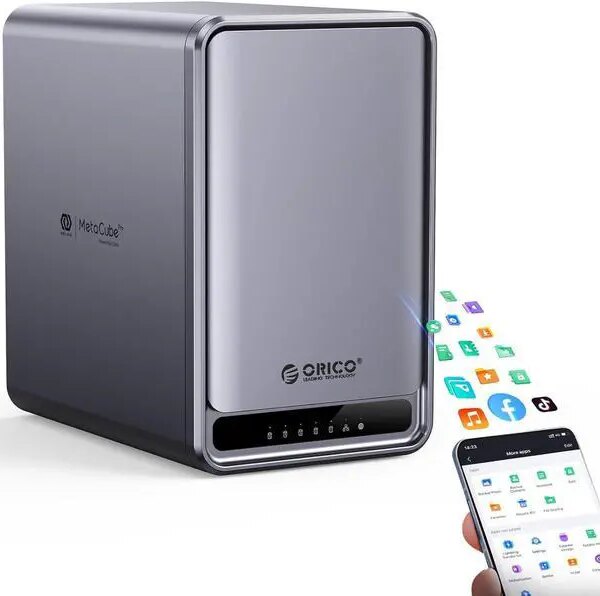 ORICO NAS Metabox Private Cloud 5 Bay NAS Storage and Local Cloud, Networkable Enclosure with APP-Connected for Team/Family, Samba & DLNA Protocol, - Pappy Mall