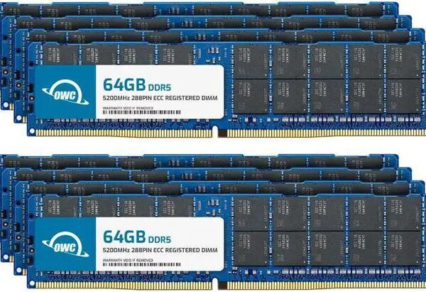 OWC 512GB (8x64GB) DDR5 5200 PC5-41600 CL42 2Rx4 288-pin 1.1V ECC Registered RDIMM Memory RAM Module Upgrade Kit for Select Workstations or Servers - Pappy Mall