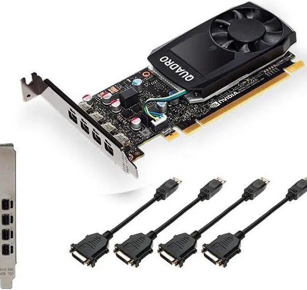 PNY Quadro P1000 VCQP1000V2-PB 4GB 128-bit GDDR5 PCI Express 3.0 x16 Low Profile Graphics Card - Pappy Mall