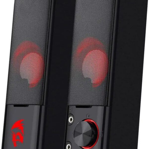 Redragon GS550 Orpheus PC Gaming Speakers, 2.0 Channel Stereo Desktop Computer Sound Bar with Compact Maneuverable Size, Headphone Jack, Quality Bass - Pappy Mall