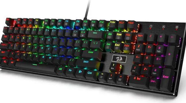 Redragon K556 RGB LED Backlit Wired Mechanical Gaming Keyboard, Aluminum Base, 104 Standard Keys Red Switch - Pappy Mall