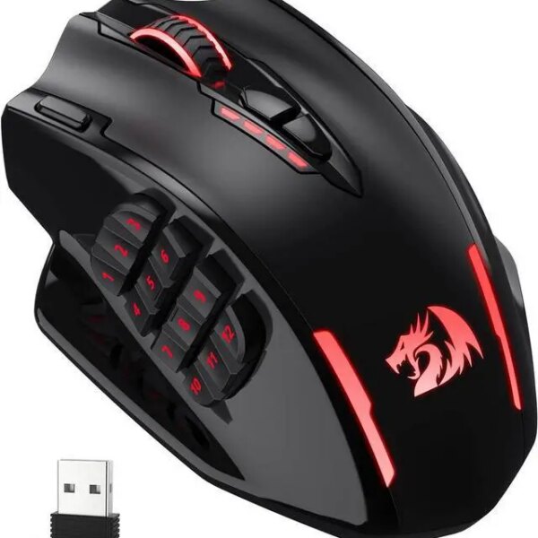 Redragon M913 Impact Elite Wireless Gaming Mouse, 16000 DPI Wired/Wireless RGB Gamer Mouse with 16 Programmable Buttons, 45 Hr Battery and Pro Optical - Pappy Mall