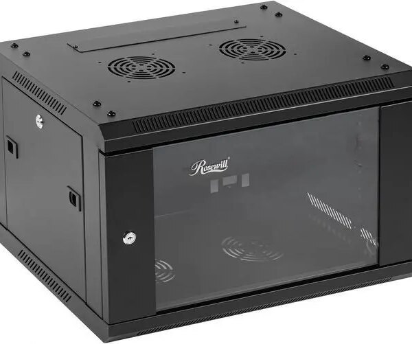 Rosewill 6U Server Rack Enclosure with Glass Door, Locks, & Removable Side Panels Wall Mount Network Cabinet 19 Inch Rack 17.7 Inches Deep Fully - Pappy Mall