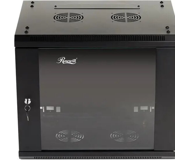 Rosewill 9U Server Rack Enclosure with Glass Door, Locks, & Removable Side Panels Wall Mount Network Cabinet 19 Inch Rack 17.7 Inches Deep Fully - Pappy Mall