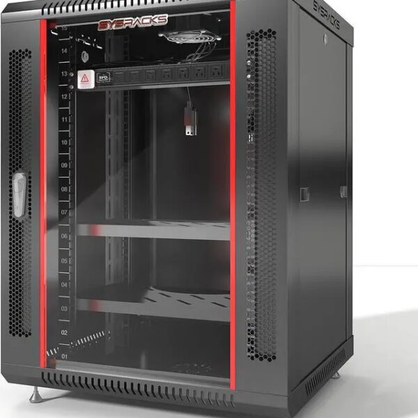 Server Rack – 15U - Wall Mount Rack - Locking Cabinet for Network - Electronics - Security - Audio - Video - AV Equipment - Data Rack - Legs / Power - Pappy Mall