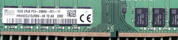 SK Hynix HMA82GU7DJR8N-VK 16GB 2RX8 PC4-2666V ECC UDIMM FOR Server - Pappy Mall