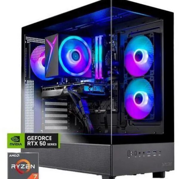 Skytech Azure Gaming PC Desktop, Ryzen 7 7700 3.8 GHz (5.3GHz Turbo), NVIDIA RTX 5060 Ti 16GB GDDR7, 1TB Gen4 NVMe SSD, 32GB 5200Mhz DDR5 RAM RGB, - Pappy Mall