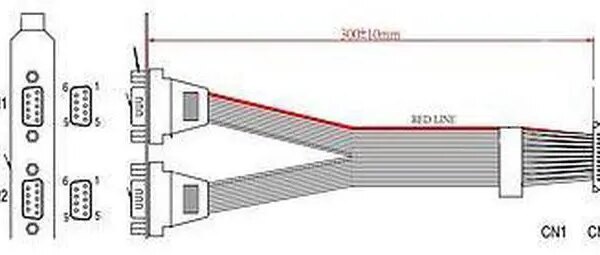 SMC CBL-CDAT-0685 COM Port Cable For Motherboard 2x DB9M To 2x 10F/P1.00 11.81in (30CM) - Pappy Mall