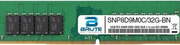 SNP8D9M0C/32G - Dell Compatible 32GB PC5-44800 DDR5-5600Mhz 2Rx8 non-ECC UDIMM - Pappy Mall