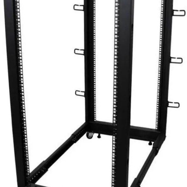 StarTech.com 4POSTRACK25U 25U Adjustable Depth Open Frame 4 Post Server Rack Cabinet - w/ Casters / Levelers and Cable Management Hooks - Pappy Mall