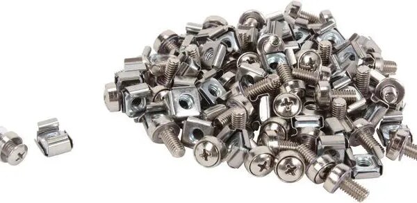 StarTech.com CABSCREWM6 50 Pkg M6 Mounting Screws and Cage Nuts for Server Rack Cabinet - Pappy Mall