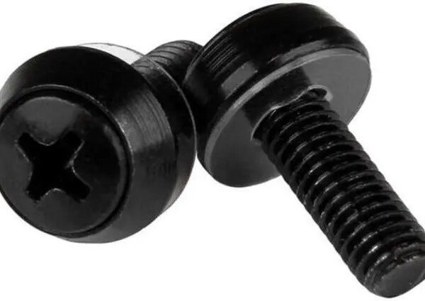 StarTech.com M6 x 12mm - Screws - 100 Pack, Black - M6 Mounting Screws for Server Rack & Cabinet - Mounting Screw - 0.47" - Steel - Black - 1 Pack - Pappy Mall