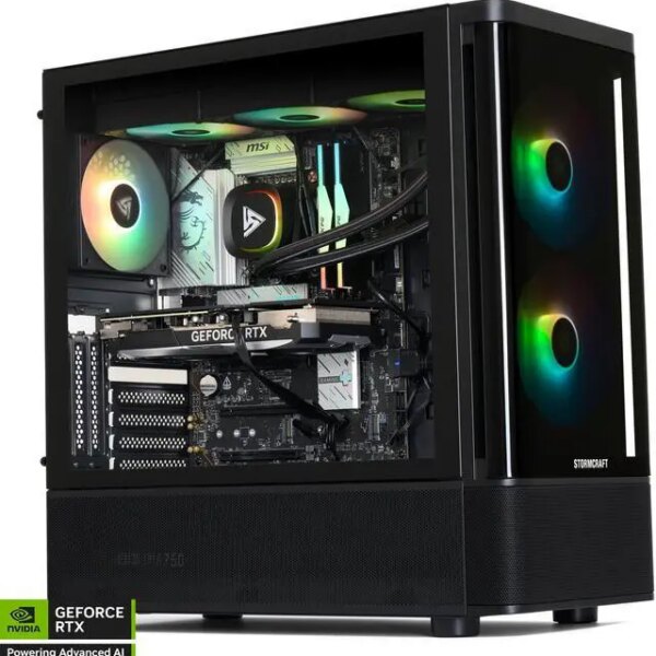 STORMCRAFT Gaming PC SKYHAWK PRO Intel Core i9-14900KF NVIDIA GeForce RTX 5070 Ti – AI Powered 32GB DDR5 6000MHz RGB 2TB NVMe SSD 360mm AIO 850W PSU - Pappy Mall