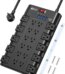 SUPERDANNY 2 USB-C Ports Fast Charging Station Power Strip Surge Protector 22 Outlets 2100J Iphone Charger - Pappy Mall
